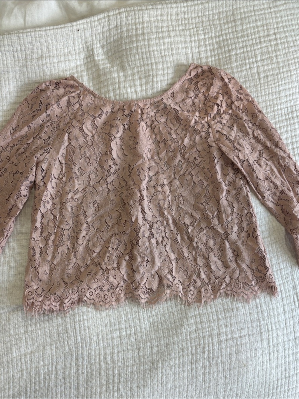 bishop + young Dusty Rose Lace Peasant Blouse
